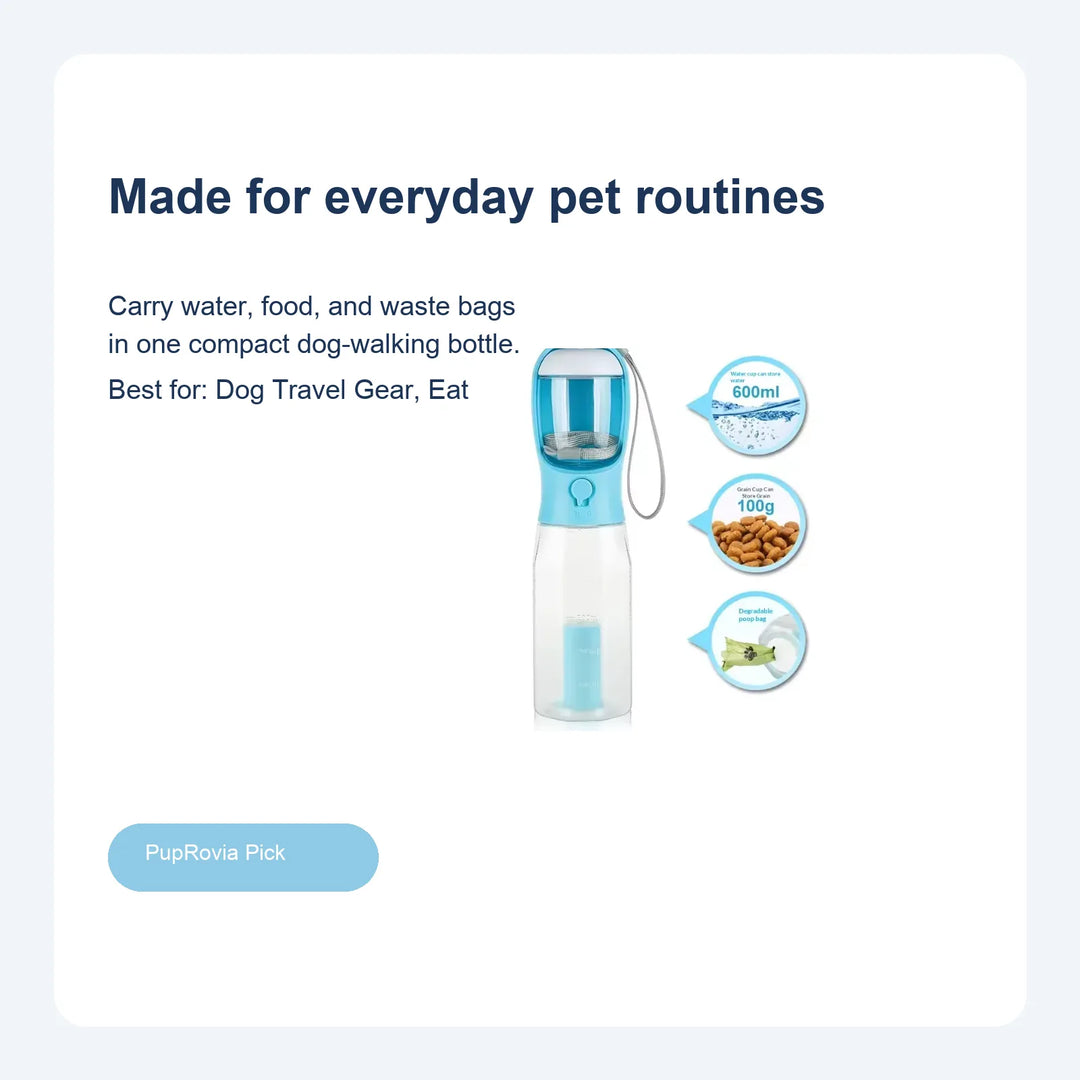 3-in-1 Portable Dog Water Bottle & Food Dispenser - Lifestyle