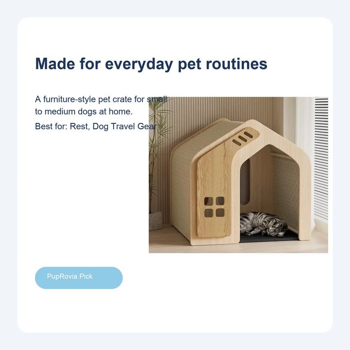 Modern Wood Dog Crate House - Lifestyle