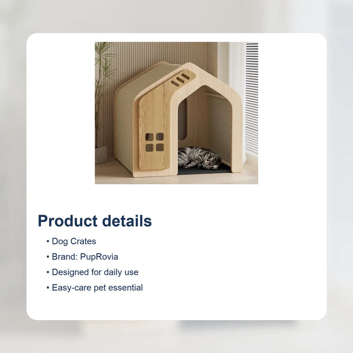 Modern Wood Dog Crate House - Details