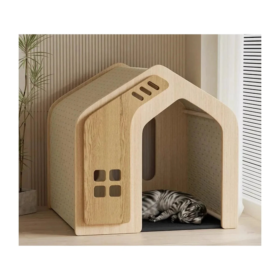 Modern Wood Dog Crate House - square product image