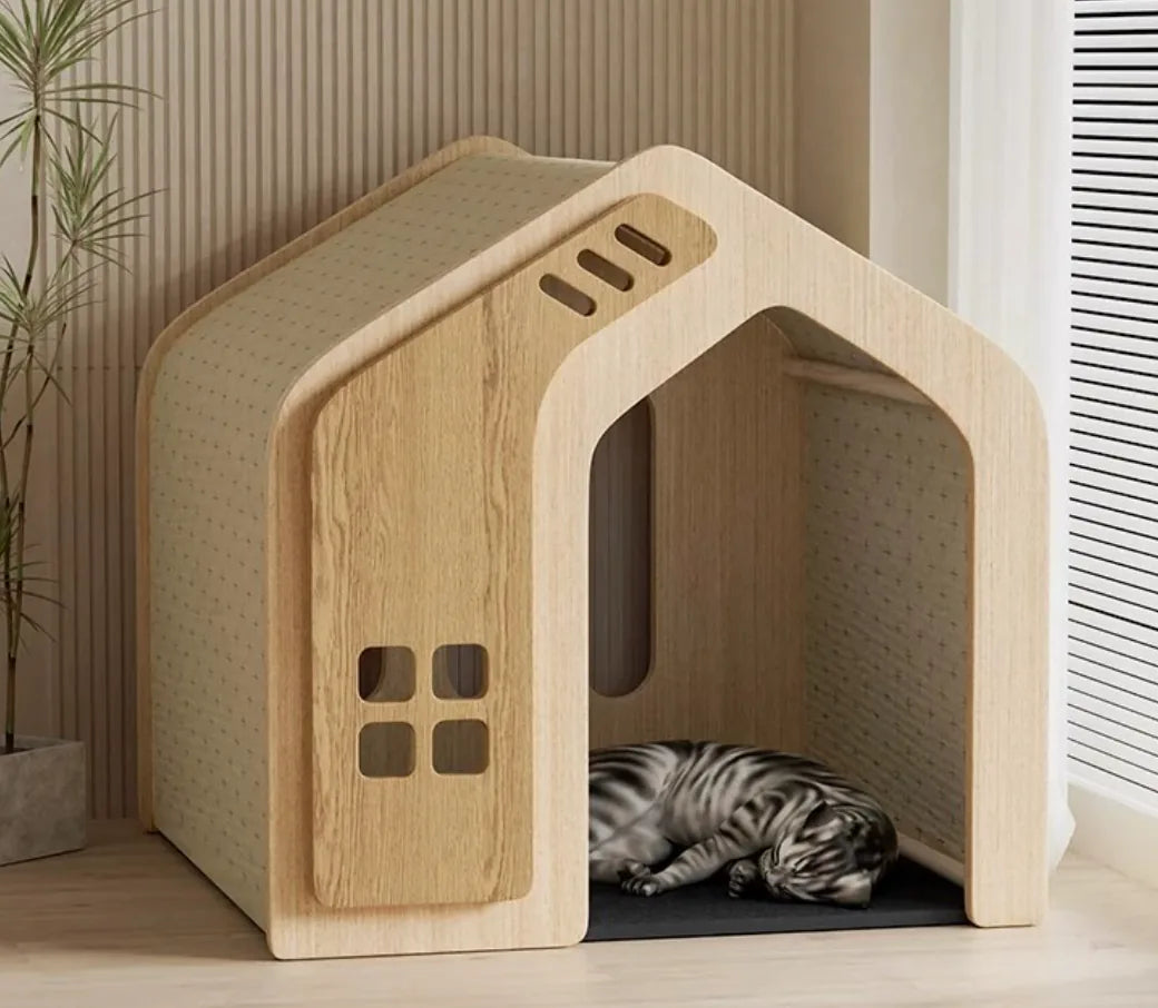 Modern Wood Dog Crate House
