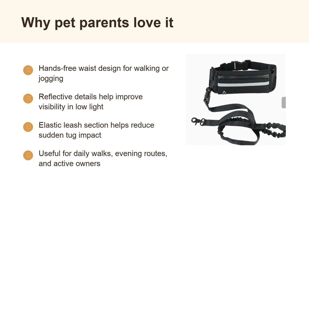 Reflective Hands-Free Dog Running Belt Leash - Benefits